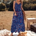 thumbnail image 3 of Red White & Blue Fireworks Sleeveless Dress Loose Women's Dress Dresses Luxury Evening Dresses, 3 of 9