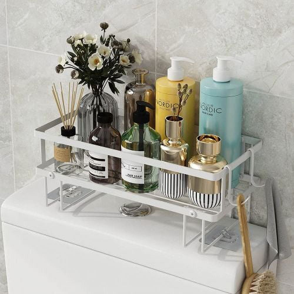 Bathroom Over Toilet Storage Shelf, Bathroom Organizer, Above Storage  Cabinet Restroom Paper Holder, No Drilling Space Saver with Adhesive Base  and