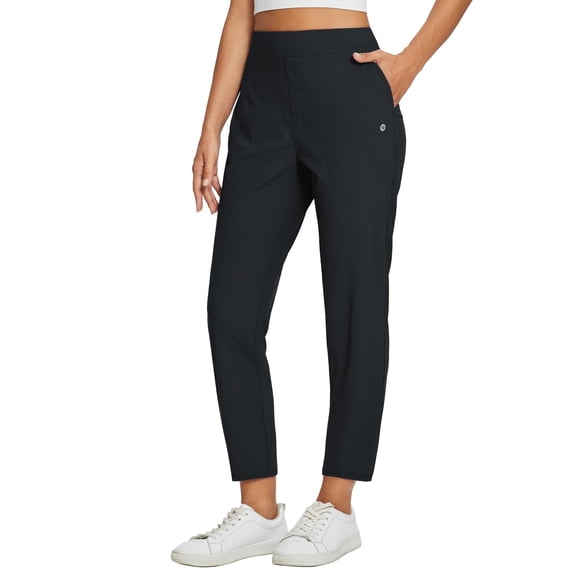 Pantalones de golf BALEAF Stretch para mujer con bolsillos con cremallera negros XXL