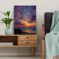 thumbnail image 5 of Yellow Sea Fantasy Canvas Art, Moon Comet Starry Sky Painting, Red Blue Cloud Interior Decor, 5 of 8