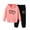 Red, variant on Ulanda Girls Hoodie and Sweatpants Set Heart Print 2 Piece Outfits for Kids with Hood Fall Casual Children Sweat Suits (Red, 2-3 Years)