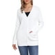thumbnail image 1 of Suéteres de cárdigan largos para mujeres, con botones, abiertos al frente, cárdigan de punto, atuendos casuales con bolsillos, XS, blanco, 1 of 6