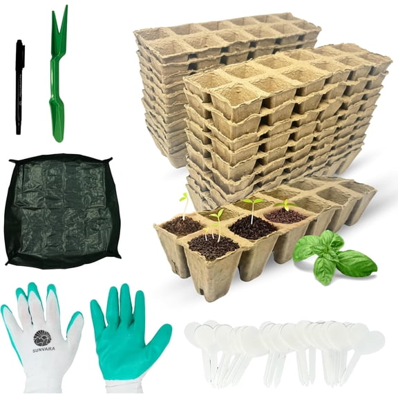 SunVara Seed Starter Peat Pots for MVR1 Seedlings 300 pcs Biodegradable Seed Starter Pots