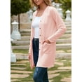 thumbnail image 4 of YOGAFOX Women's Fall Lightweight Open Front Cardigan Long Sleeve Button Down Loose Outwear with Pockets S-XXL, 4 of 5