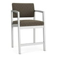 thumbnail image 1 of Pemberly Row Reception Waiting Room Healthcare Hip Chair - Silver Steel / Brown, 1 of 5