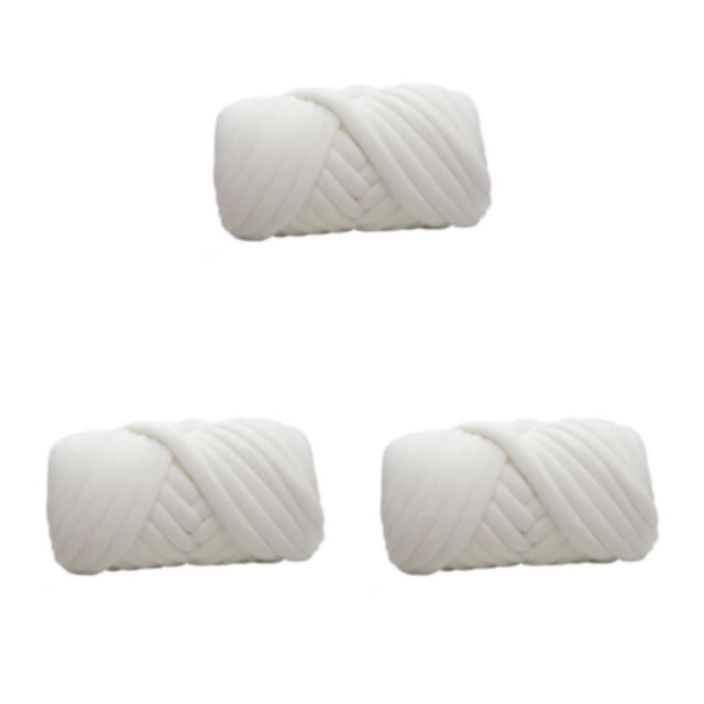 Cateissary Hilo grueso para tejer, cama de textura gruesa, mantas DIY no tóxicas y tejido grueso y fuerte, artesanía blanca Type1 NO1