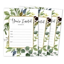 Inkdotpot Pack Of 30, You're Invited Invitations With Envelopes, Greenery Invites for Your Wedding, Bridal Shower, Baby Shower, Birthday Invites Fill-In Style 5 X 7 Inches