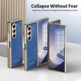 thumbnail image 2 of Dteck Case for Samsung Galaxy Z Fold 5,Luxury Leather Built-in Screen Protector Case Shockproof Electroplated Hard PC Bumper Cover for Galaxy Z Fold 5 5G,Blue, 2 of 12