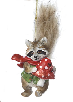 Details about   Raccoon with Furry Tail Ornament