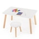 thumbnail image 1 of Mesa Rectangular Y Banco Circular Color Blanco Para Niños, 1 of 4