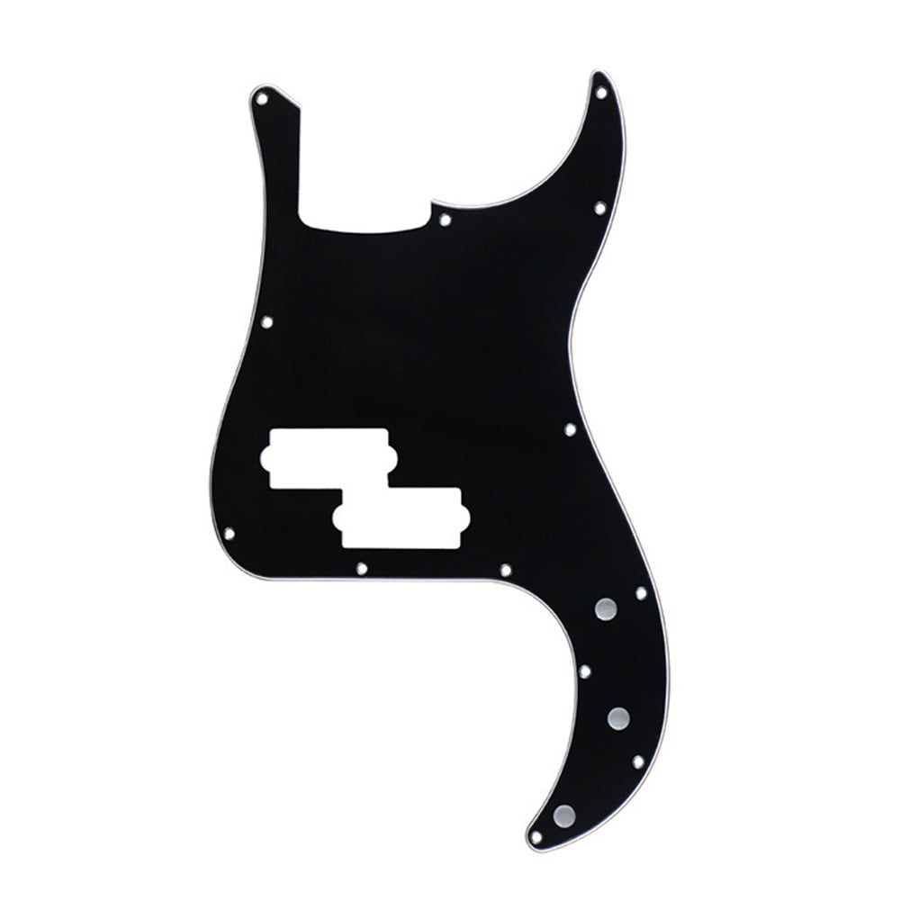 Guitar Parts Shell Guitar Electric 4 String P Screws Scratch Plate Musical Bass Pickguard 13 Holes Modern PVC Without Truss Rod Accessories Color: Black 