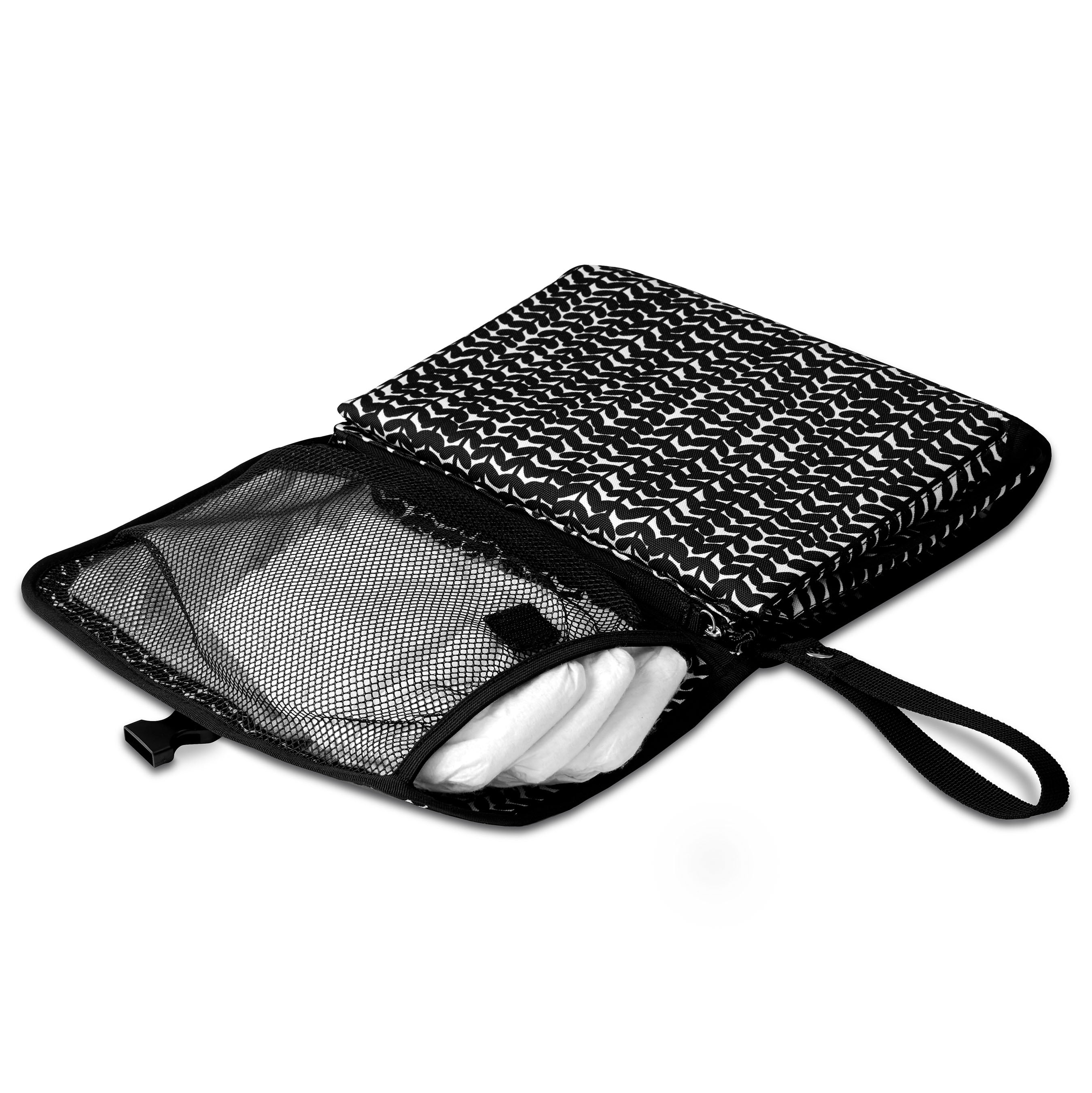 Skidaddle Polyester Portable Diaper Changing Pad, Black