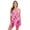 Aloha Fuchsia Leaves, variant on Swim 365 Women's Plus Size Longer-Length Tiered-Ruffle Tankini Top