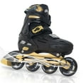 thumbnail image 1 of MammyGol Patins en Ligne pour Garçons et Filles Jeunesse, Patins à Roulettes Réglables 4 Tailles avec Roues en PU Clignotantes, Patins en Ligne Agressifs Haute Performance pour Enfants de 6 à 12 Ans, Or Bla, 1 of 7