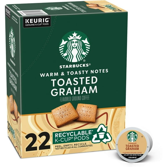 2X - Starbucks Keurig Toasted Graham Flavored Light Roast Coffee Pods - 22 K-Cups