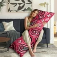 thumbnail image 5 of Paisley Long Body Pillow Cover - Vintage Bohemian Floral Print, Soft & Breathable Ethnic Fabric, Hidden Zipper, 20"x54" - Elegant Home Decor Gift for Side Sleepers & Pregnancy Support, 5 of 7