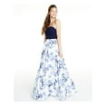 thumbnail image 3 of SPEECHLESS Womens Navy Pocketed Floral Sleeveless Sweetheart Neckline Full-Length A-Line Prom Dress 3, 3 of 4