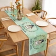 thumbnail image 6 of Happy Easter Cotton Linen Table Runner for Dining Kitchen, Teal Green Spring Bunny Eucalyptus Leaves Wedding Outdoor Party Tablerunners, Dresser Scarf Coffee Tablecloth Runners 13x72 Inches, 6 of 9