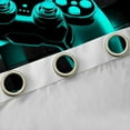 thumbnail image 4 of jejeloiu Cartoon Gamepard Blackout Curtains Set of 2 (52x84 Each),Teens Video Game Window Curtains,Cyan Black Check Curtains and Drapes For Boys Kids,Luxury Bedroom Decor, 4 of 6
