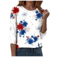 thumbnail image 5 of GEWSEY 250th Anniversary USA Shirt 250th America Shirt 3/4 Sleeve Womens Tops Patriotic Flag Eagle Print Tops 1776-2026 Tshirt Gifts (White, XL), 5 of 8