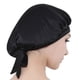 thumbnail image 3 of EeaseMX Sombrero de gorro de dormir de seda real para dormir de color liso Gorro para la pérdida del cabello para mujeres niñas (negro), 3 of 7