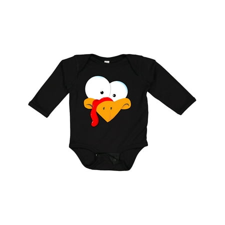 

Inktastic Thanksgiving Goofball Turkey Face Boys or Girls Long Sleeve Baby Bodysuit