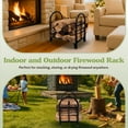 thumbnail image 4 of Pure Garden 23-Inch Steel Firewood Rack - Indoor and Outdoor Wood Storage Racks for Patio or Fireplace (Black), 4 of 7