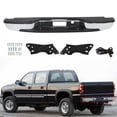 thumbnail image 5 of Rear Bumper Stainless Steel Plated Light Face Bar Fit for 1999-2007 GMC Sierra, Chevrolet Silverado, GM1191119 GM1191120, 5 of 8