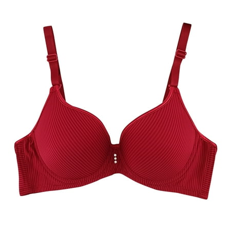 

kpoplk Bras Women s Bra Plus Size Unlined Full Coverage Smooth Underwire Support(Red)