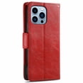 thumbnail image 4 of SaniMore Magnetic Clasp Wallet Case for iPhone 14 Pro Max with Cash & Card Slots, RFID Blocking Soft TPU + PU Leather Shockproof Protective Cover with Folio Flip Kickstand Shell, Red, 4 of 15