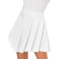 thumbnail image 4 of Women Casual Mini Stretch Waist Flared Plain Pleated Skater Skirt (Medium, Black), 4 of 8