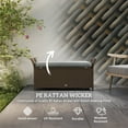 thumbnail image 4 of Outsunny 2-In-1 Patio Wicker Storage Bench with 27 Gallon Storage Box, Dark Grey - Set of 1, 4 of 10