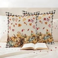 thumbnail image 3 of Orange Fall Pumpkin Outdoor Waterproof Pillow Covers, Leaves Sunflower Squirrel Retro Plaid Decorative Square Throw Pillowcase Sofa Cushion Sham for Patio/Couch/Chair, 24"x24" 2 Pack, 3 of 8