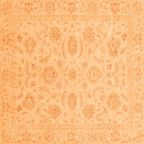 Ahgly Company Indoor Square Oriental Orange Traditional Area Rugs, 6' Square