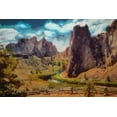 thumbnail image 2 of Bolokofsky, Ronald 14x11 Gold Ornate Wood Framed with Double Matting Museum Art Print Titled - Smith Rock Oregon, 2 of 4