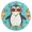 Gold, variant on Penguin and Orange Swim Circles Cartoon Round Wall Clock Silent Analog Battery Operated Gold Pointer Home Decor 9.84" Diameter