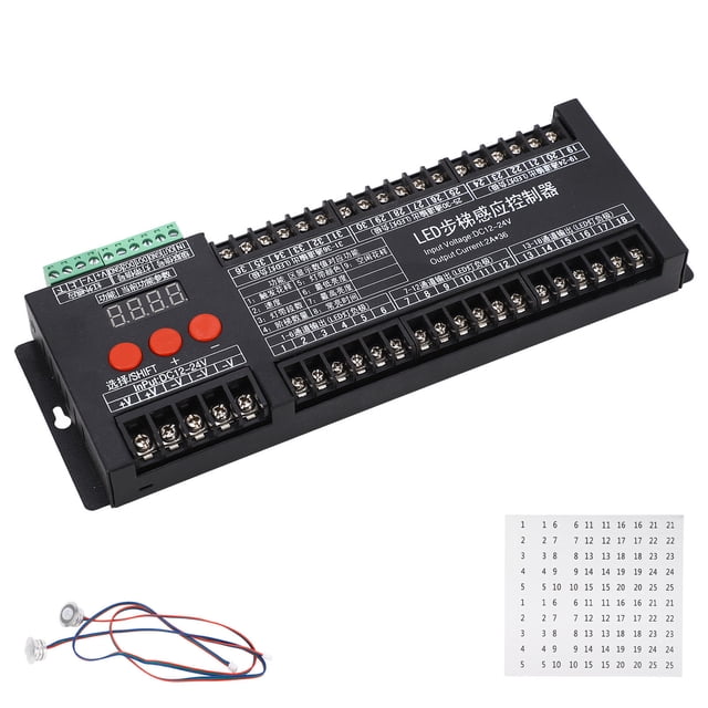 Sensor De Movimiento De Luz De Escalera, Controlador LED De Iluminación De Escalera Interior DC 12V‑24V Para El Hogar