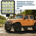 thumbnail image 3 of DIYOO Car Spotlight 48W 6000K 16LED Floodlight Waterproof Square Car Soft Working Light for SUV Truck, 3 of 10
