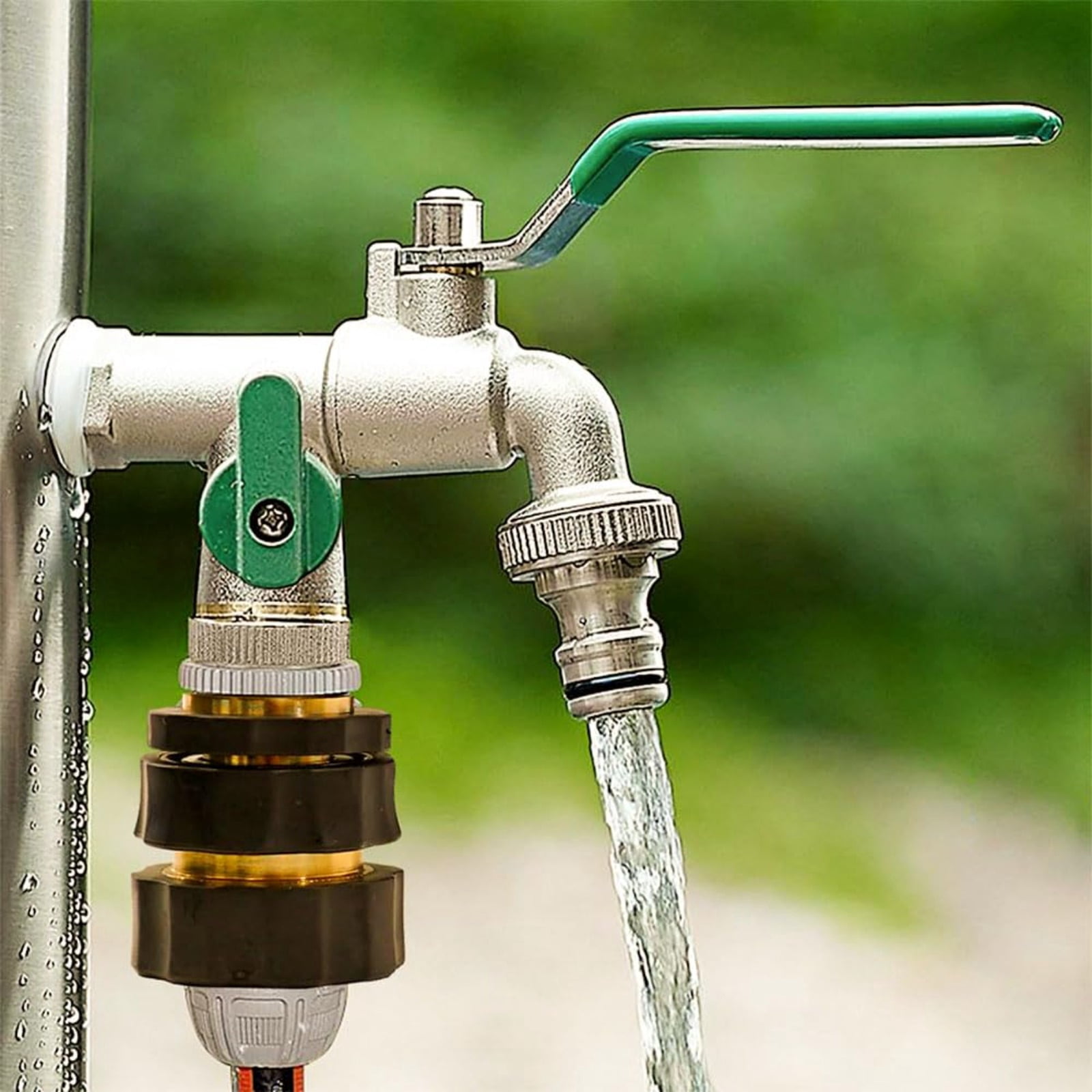 Garden Hose Quick Connector – Heavy Duty Solid Brass 3/4 Inch Male & Female Fittings, Leak-Proof, Instant One-Hand Connect, Universal for Hose, Faucet, Nozzle