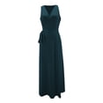 thumbnail image 6 of DHFJKG Summer Maxi Dresses Women Wedding Guest Dress Casual Sleeveless High Waist Solid Color V Neck Evening Gown Stylish Dresses, 6 of 7