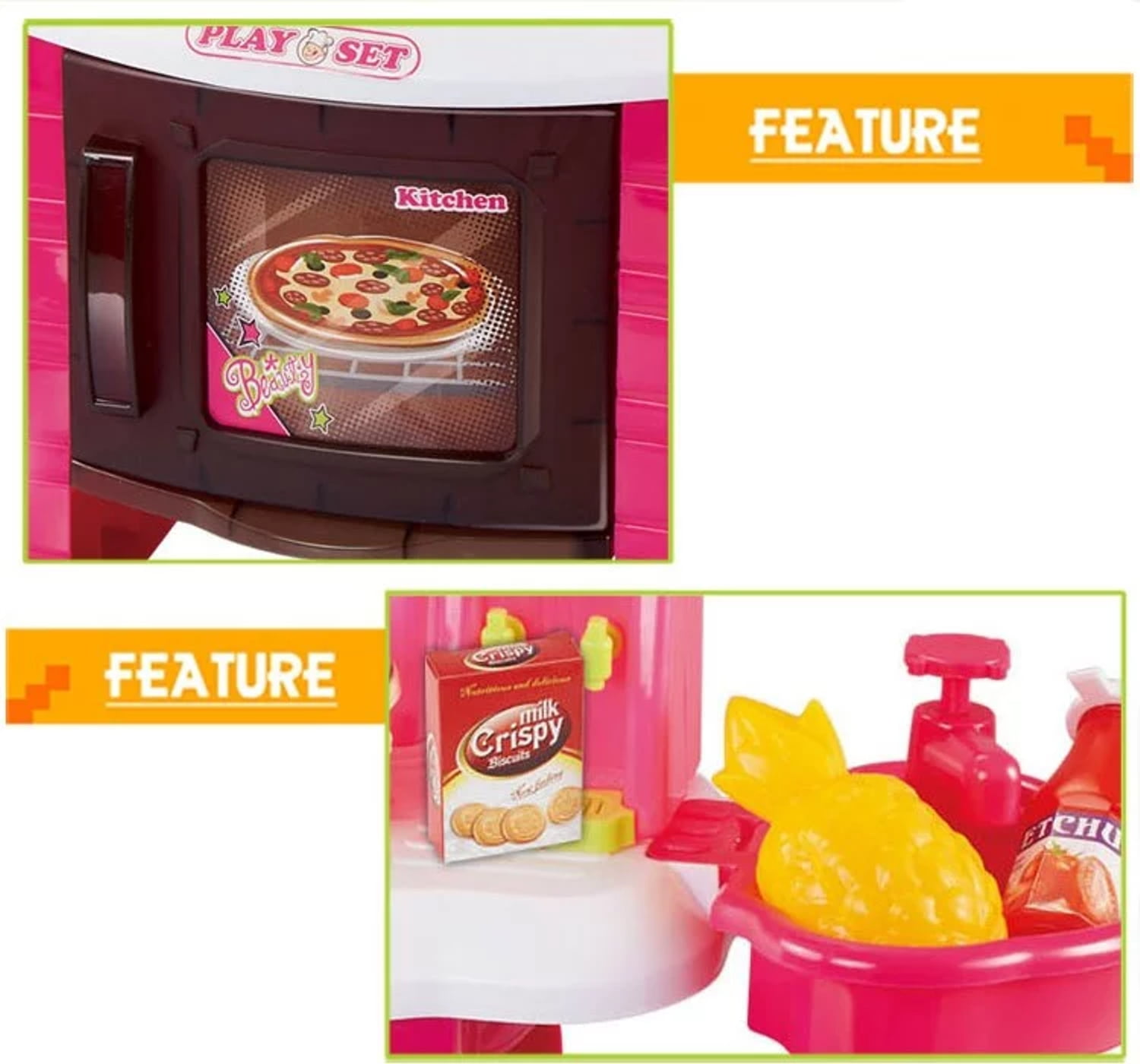Juego de cocina para niños Mundo Toys Pretend Play Set Cook W Sound Light -  Rosa