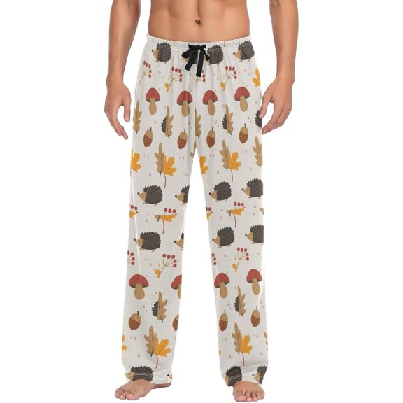 GZHJMY Hedgehog Pajama Pants for Men, Lounge Pants Lightweight Men Pajama Bottoms with Drawstring Pockets, Christmas New Year Birthday Gifts, Small