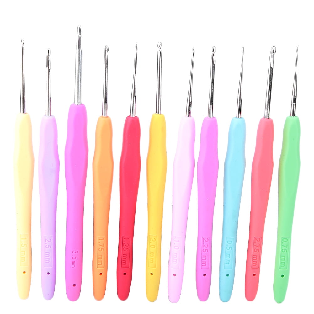 Mgaxyff 18PCS 0.5-8mm Soft Handle Lace Crochet Hook Set Weave Craft Knitting DIY Sewing Accessories, Crochet Hook, Hook Needle