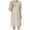 Beige, variant on Lolmot Women's Summer Mini Dress,Casual Crew Neck Solid Color Dresses Loose Short Sleeved Cotton Linen Dress Sundress with Pockets