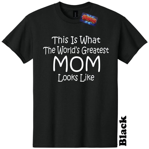 Worlds Greatest Mom Funny T-Shirt Birthday Mothers Day Gender Reveal Baby Shower Christmas Gift 25 Colors 8 Sizes