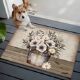 thumbnail image 3 of 2x3 Ft Entryway Area Rug, Vintage Flowers Kitchen Rug Runner Washable Floor Mat, Farmhouse Floral Leaves Retro Wood Board Non Slip Indoor Door Mat Throw Carpet for Bathroom Living Room Bedroom, 3 of 8