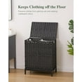 thumbnail image 2 of Laundry Hamper with Lid, 112 L Handwoven Rattan Wicker Laundry Basket, 2 Removable Liner Bags Metal Heightened Feet, 6 Mesh Bags, 2 Section Large Clothes Hamper for Bathroom Bedroom, Black, 2 of 14