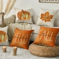 thumbnail image 7 of Sm:)e Fall Throw Pillow Covers 18 x 18 Set of 4 Maple Leaf Hello Pumpkin Blue, 7 of 7