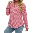thumbnail image 4 of Fantaslook Plaid Button Down Shirts for Women Dressy Casual Long Sleeve Shirts Collared Work Blouses Tops, 4 of 11