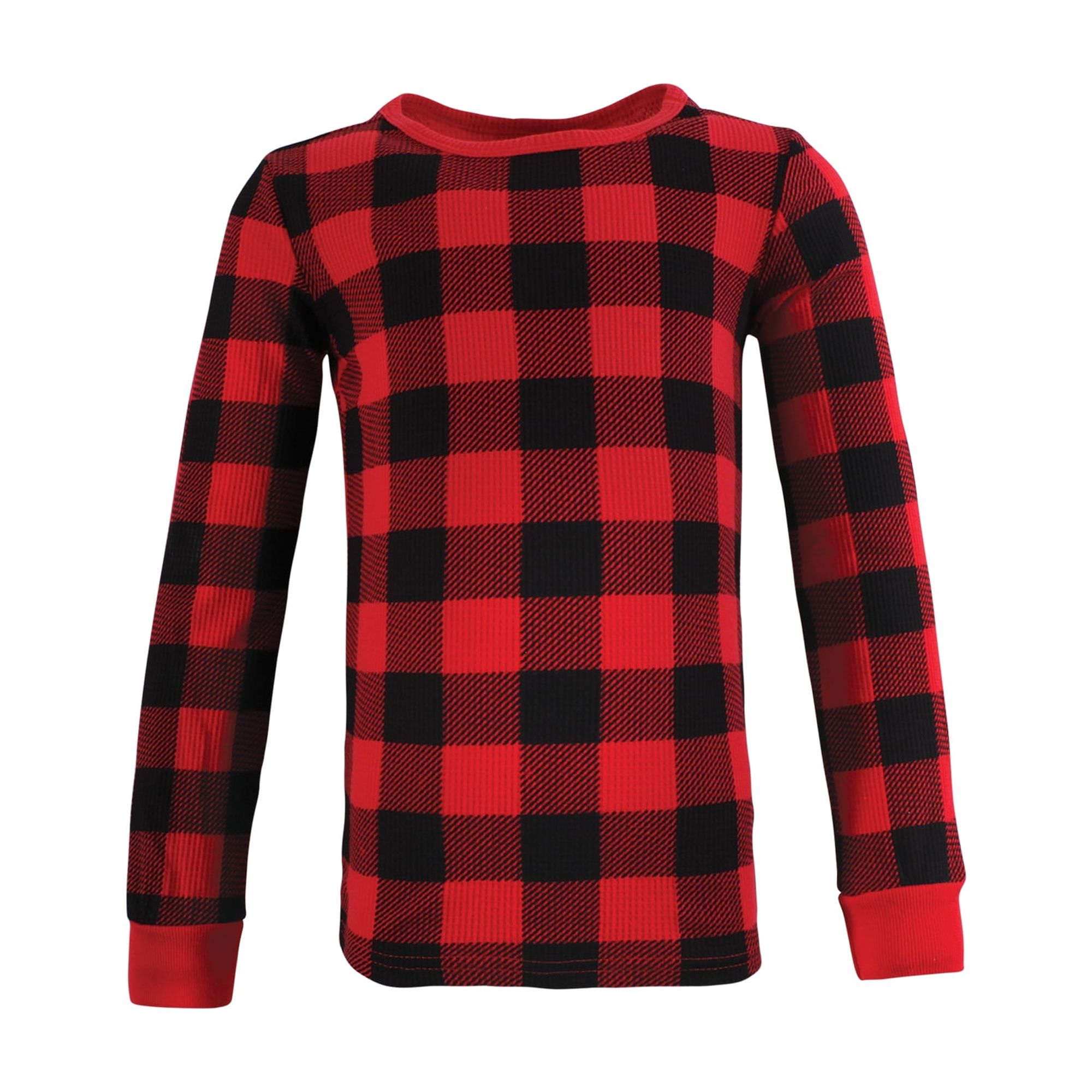 Hudson Baby Thermal Long Underwear 2pc Set, Buffalo Plaid, 6-12 Months